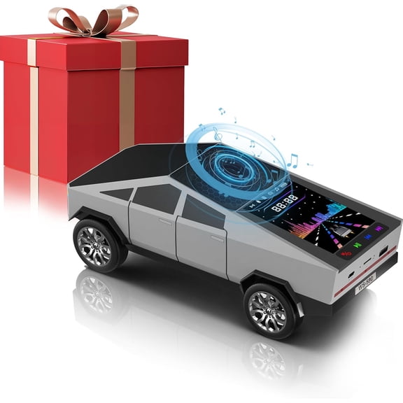 WSTER WS-580 Cybertruck Portable Bluetooth Speaker, Replica Car with Display Screen, HD Sound, BT5.4,TWS, FM , For Home Outdoor Party Beach,The Perfect Gift for Family and Friends
