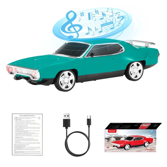 WSTER WS-620 Retro Muscle Car Portable Bluetooth Speaker, 2*5W Heavy Bass Wireless Speaker, Bluetooth 5.4, TWS Pairing, FM Radio, TF/USB, Hands-Free Call,The perfect gift for family and friends