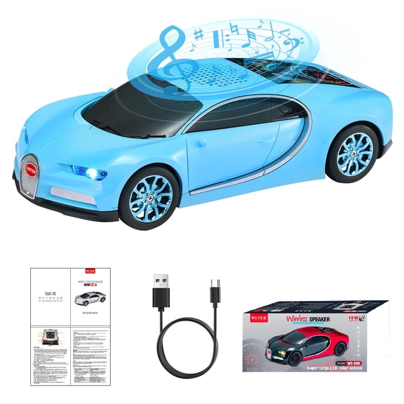 WSTER WS-660 portable Bluetooth speaker is a cool, car-shaped wireless speaker with LED lights, an FM radio, and TF card support.Suitable for desktop decorations/computer use/outdoor use/party use