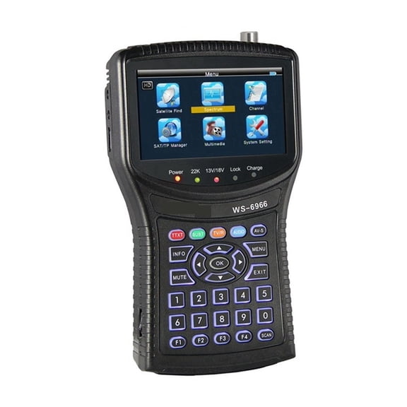 WS 6966 Satellite Finder Meter PWR CBER MER MPEG4 DVB-S2 Meter WS6966 HD HD Satellite Singnal Finder Spectrum ,Speaker Integrated