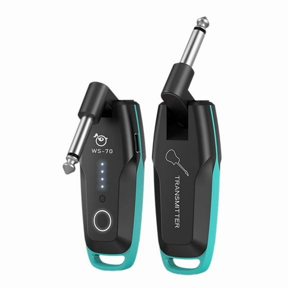 WS-70 UHF Guitar Wireless Transmitter Receiver Rechargeable Multi Channels Wireless Guitar System Musical Instrument A,1 x Guitar Wireless Transmitter 1 x Guitar Wireless Receiver,Green & black