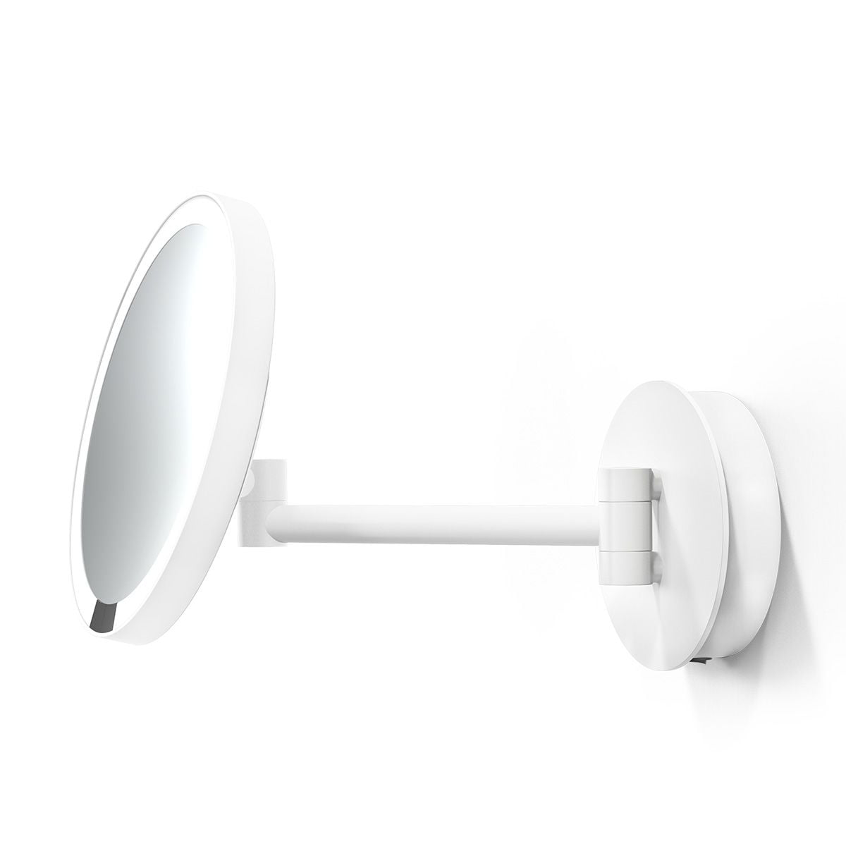 8.5" Matte White LED Wall Mounted Magnifying Mirror
