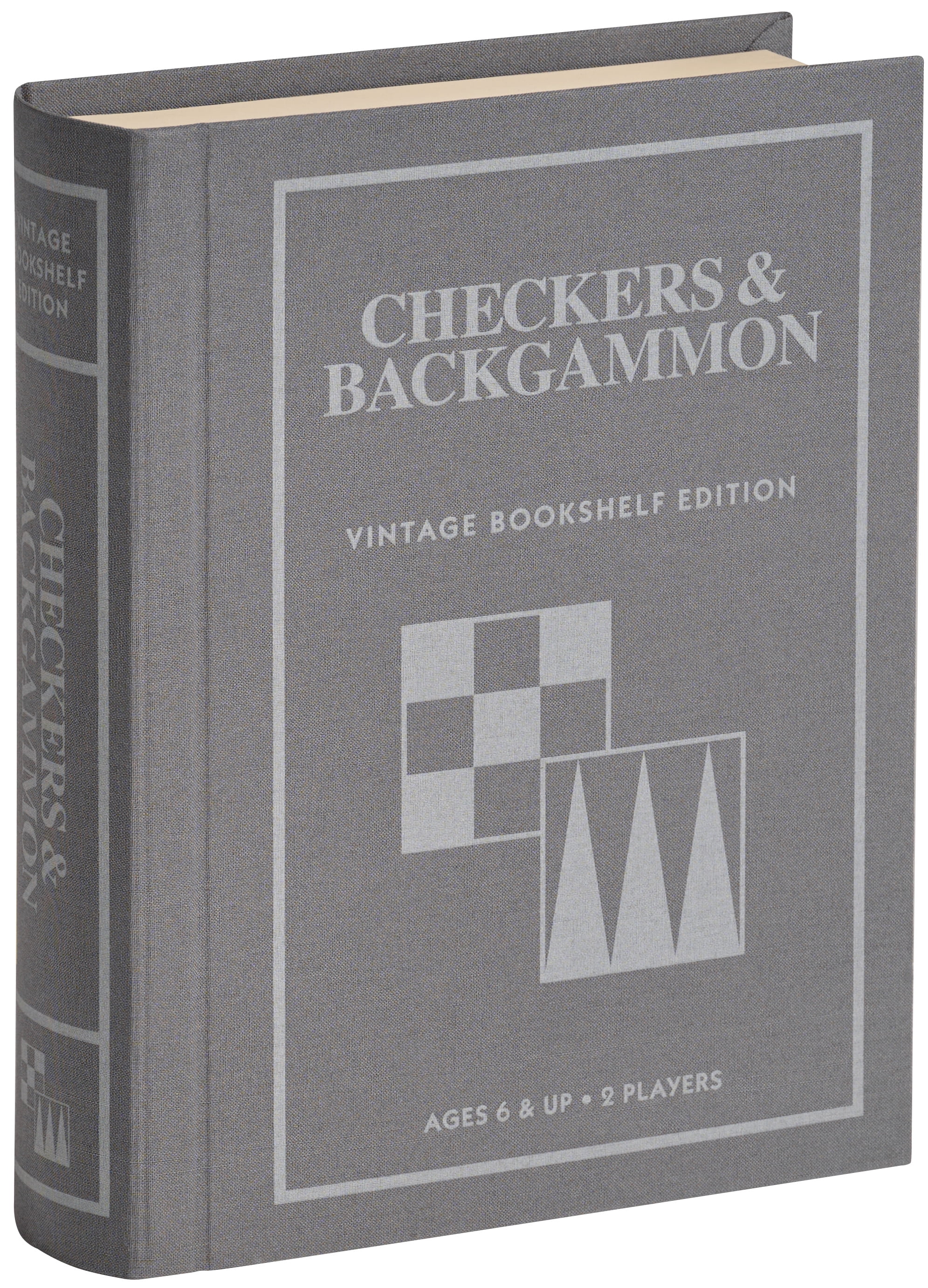 WS Game Company Checkers and Backgammon Vintage Bookshelf Edition