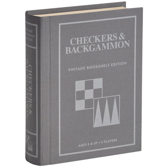 WS Game Company Checkers and Backgammon Vintage Bookshelf Edition