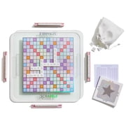 WS Game Company Scrabble Aura Edition Iridescent Rotating Tempered Glass Game Board, Metallic-Printed Letter Tiles, Luxe Tile Racks & Organizer Tray Family Word Game for Ages 8+, 2 4 Players