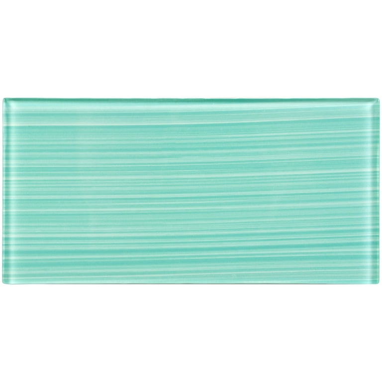 WS Tiles - Hand Painted Light Teal 4 in. x 12 in. Individual Glass Subway Wall Tile (5 sq. ft / Case) WS Tiles - Hand Painted Light Teal 4 in. x 12 in. Individual Glass Subway Wall Tile (5 sq. ft / Case)