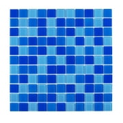 WS Tiles Sample - Crystals Water Blues 12 in. x 12 in. Square Glass Mosaic Wall Tile (Sample)
