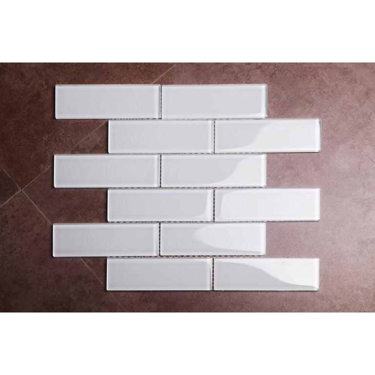 WS Tiles - Premium White 2 in. x 6 in. Glass Subway 12 in. x 12 in. Mesh-Backed Wall Tile (5 sq. ft. / Case) WS Tiles - Premium White 2 in. x 6 in. Glass Subway 12 in. x 12 in. Mesh-Backed Wall Tile (5 sq. ft. / Case)