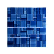 WS Tiles - Sample - Swimming Pool Series 1" and 2" Square Glass Mosaic Tile in Aquatic Blue
