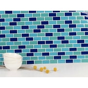 WS Tiles - Swimming Pool Blue/Green 12 in. x 12 in. Linear Glass Mosaic Pool & Wall Tile (5 sq. ft / Case)