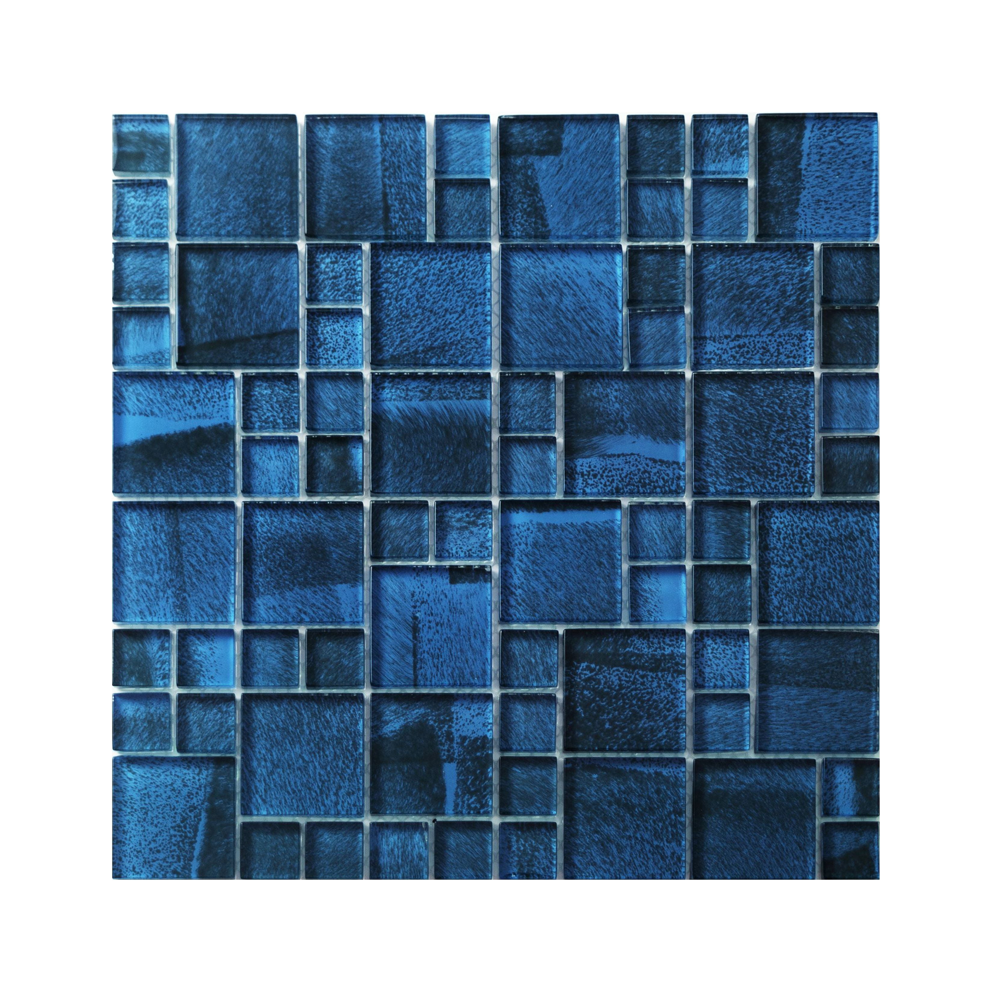 WS Tiles - Crystals Aqua 12 in. x 12 in. Square Glass Mosaic Wall Tile (22  sq. ft / Case)