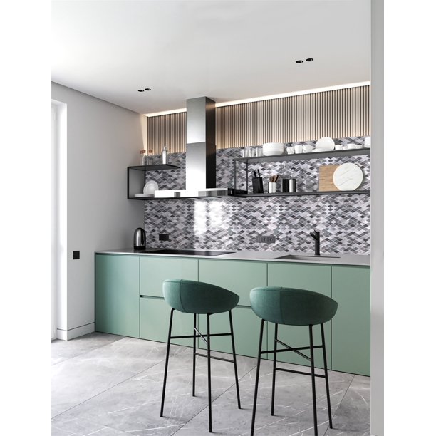 WS Tiles Twilight Silver 12 in. x 12 in. Diamond Glass & Aluminum