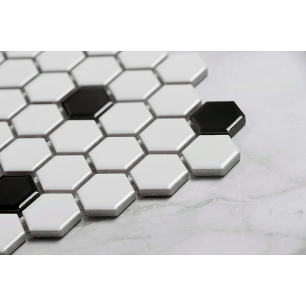 WS Tiles - Value Matte White with Black Dot 11.8 in. x 10.2 in. Porcelain 1 WS Tiles - Value Matte White with Black Dot 11.8 in. x 10.2 in. Porcelain 1
