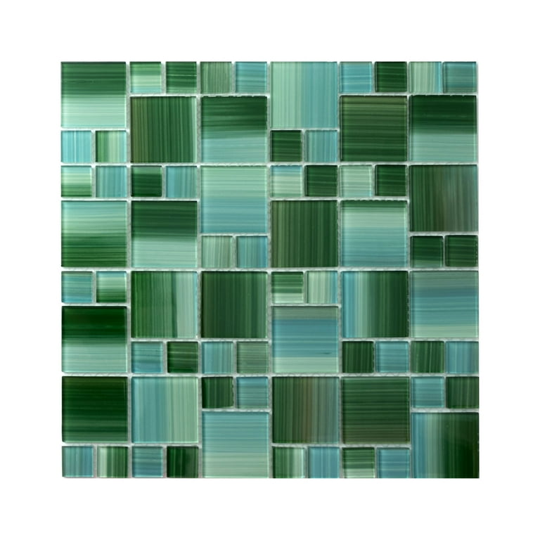 WS Tiles - Value Swimming Pool Creek Green 12 in. x 12 in. Versailles Glass  Mosaic Pool & Wall Tile (8 sq. ft / Case) 
