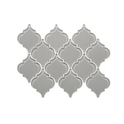 WS Tiles - Water Jet Dark Gray 12 in. x 12 in. Arabesque Glass Mosaic Wall Tile (5 sq. ft. / Case)