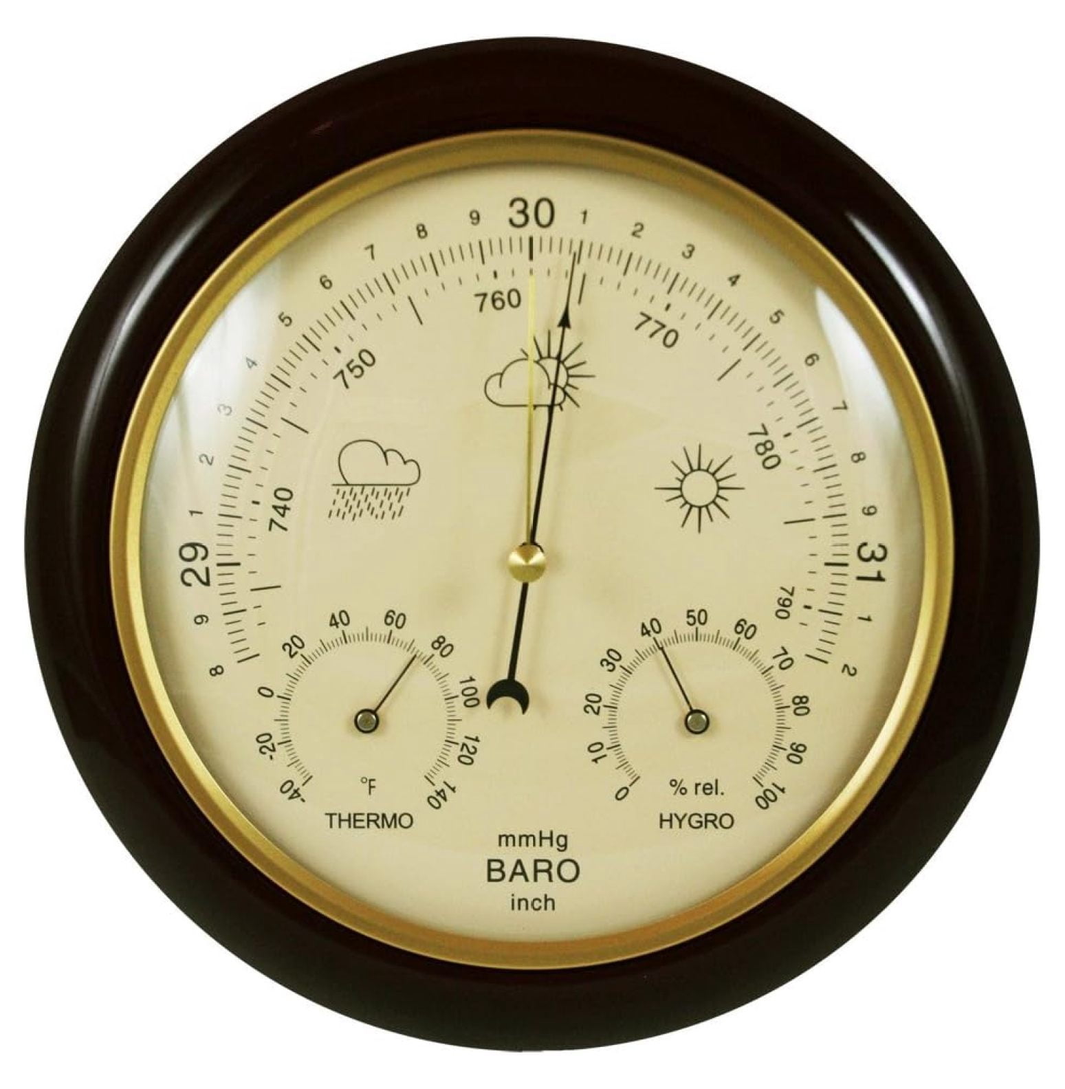 WS-YG302A WS-YG302-Y Finish Traditional Barometer with Temperature and ...