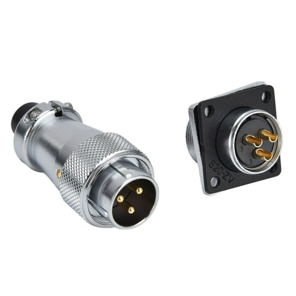 WS20 Aviation Connector, AC 500V 3 Pin Aviation Connector Stable Zinc Alloy  For Post For Computer
