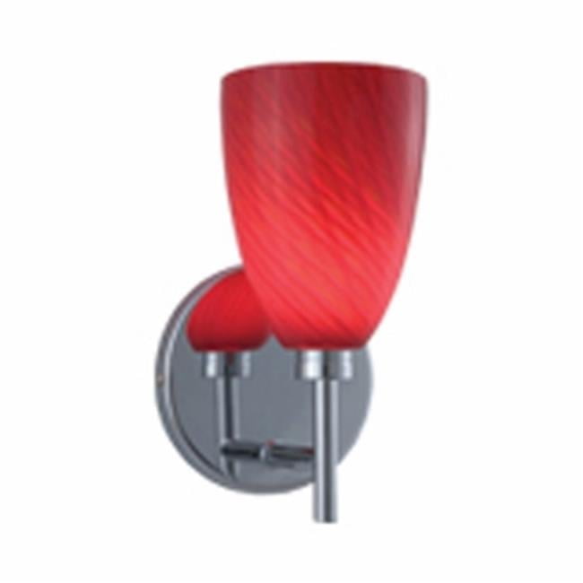 Red Murano Glass Nickel Dome Dimmable Wall Sconce