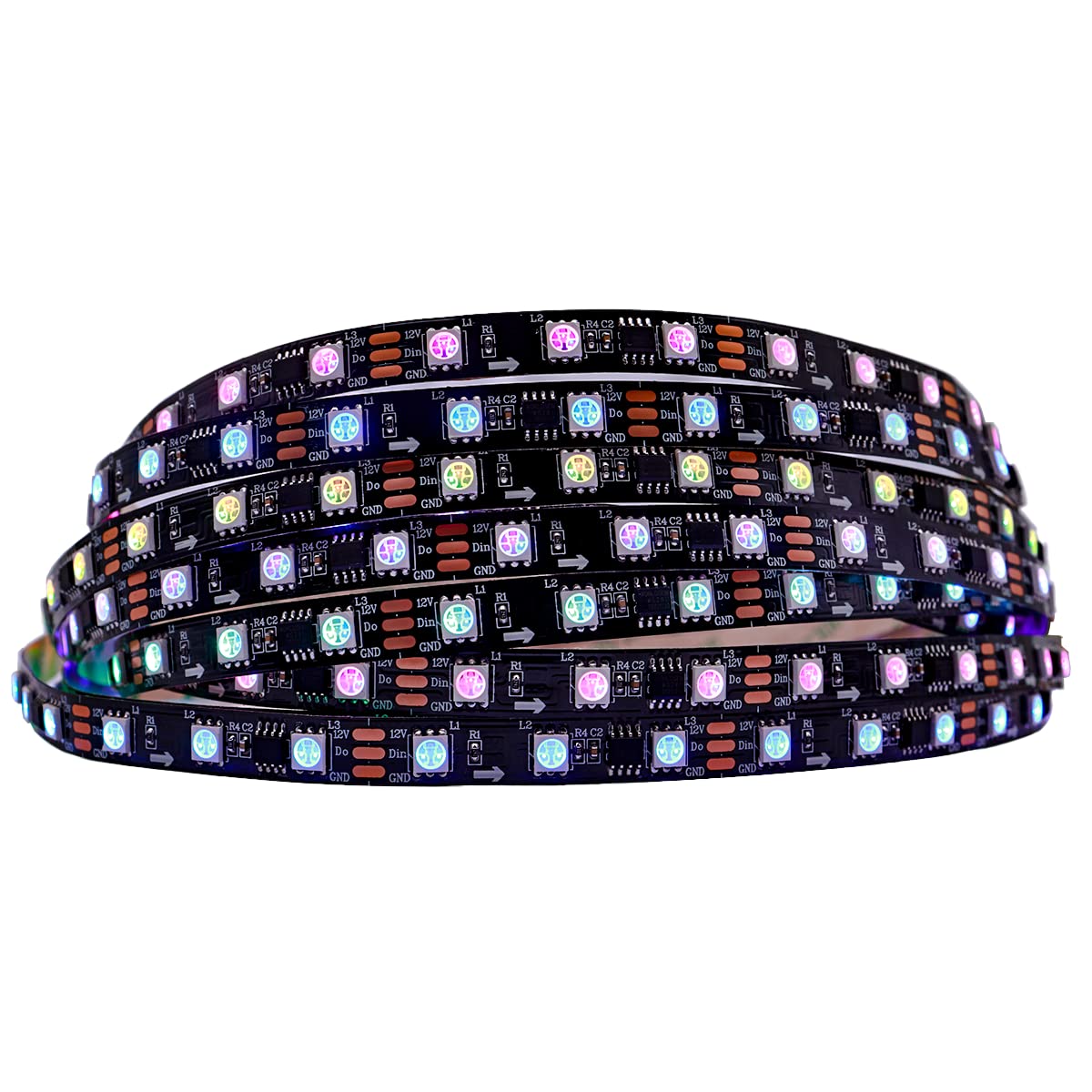 WS2811 RGB IC LED Strip 16.4ft 60LEDs/m Addressable Dream Color ...