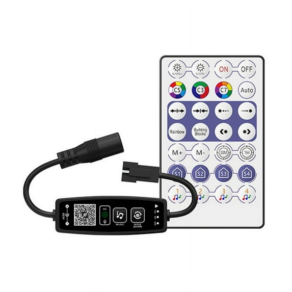 WS2811 WS2812B LED Controller Bluetooth Music 28Keys Remote Control for Individual Addressable RGB Strip Light DC12V-24V