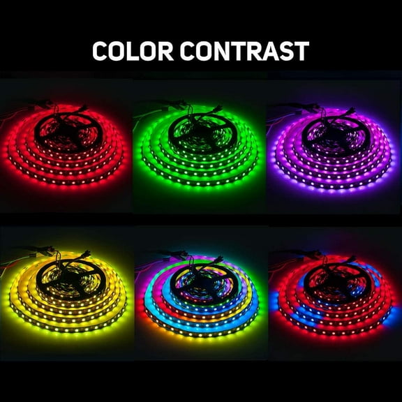 WS2812B ECO LED Strip Light 16.4FT/5M 60LEDs/m 300Pixels Individually Addressable Programmable 5050SMD Digital RGB Alloy Wires Flexible Dream Color IP30 Non-Waterproof PCB Black DC5V
