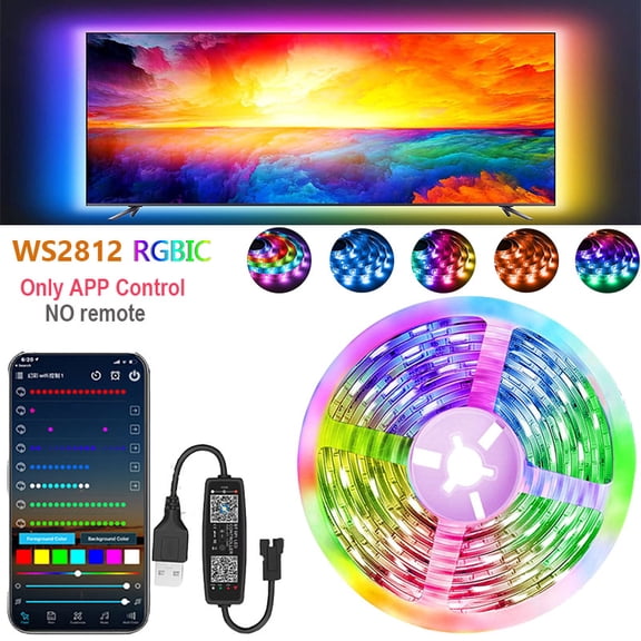 WS2812B TV LED Backlight DC5V USB Smart RGBIC Led Strip Light With Bluetooth APP Music SYNC Remote Control for Home Room Decor