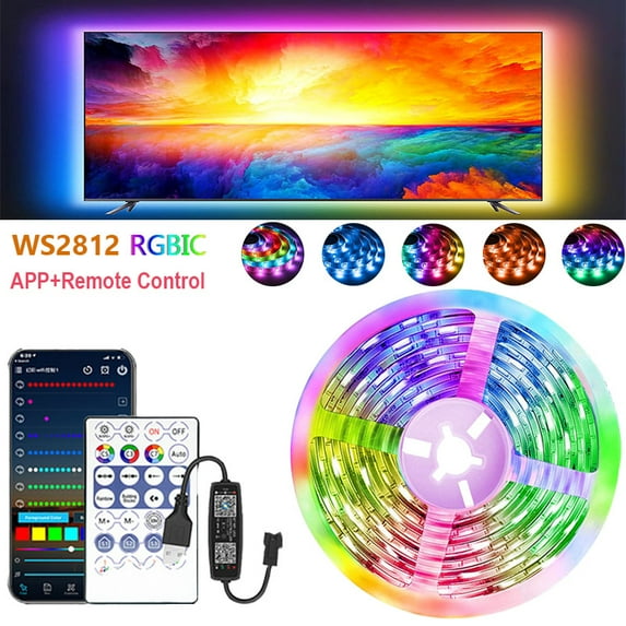 WS2812B TV LED Backlight DC5V USB Smart RGBIC Led Strip Light With Bluetooth APP Music SYNC Remote Control for Home Room Decor