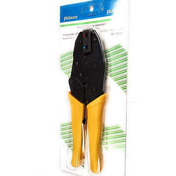 WS35 RATCHET CRIMP TOOL WITH DIE SET FOR INSULATED FLAG TERMINALS 22-14 GA - WS35
