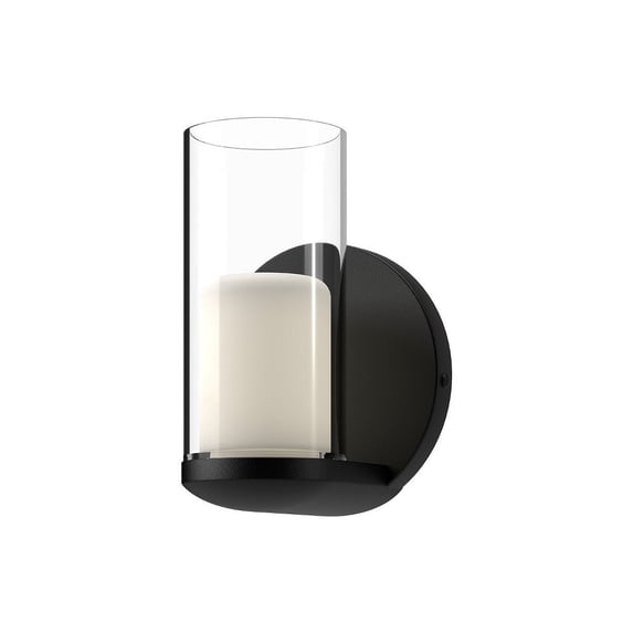WS53505-BK/CL-Kuzco Lighting-Birch - 6W LED Wall Sconce-6.88 Inches Tall and 3 Inches Wide-Black Finish
