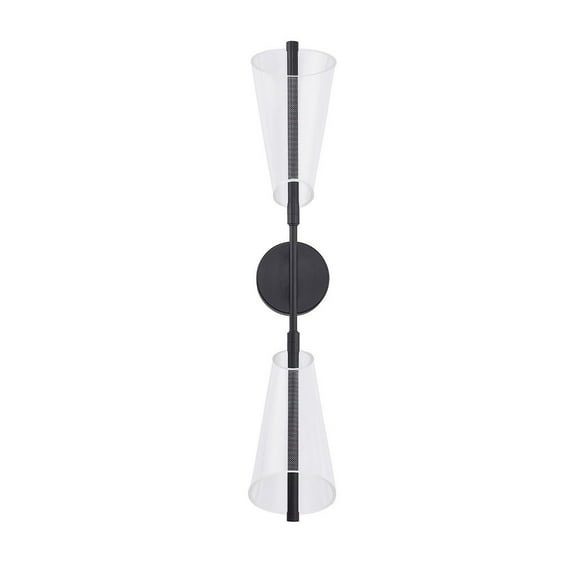 WS62629-BK/LG-Kuzco Lighting-Mulberry - 27W LED Wall Sconce-28.63 Inches Tall and 5.38 Inches Wide-Black/Light Guide Finish