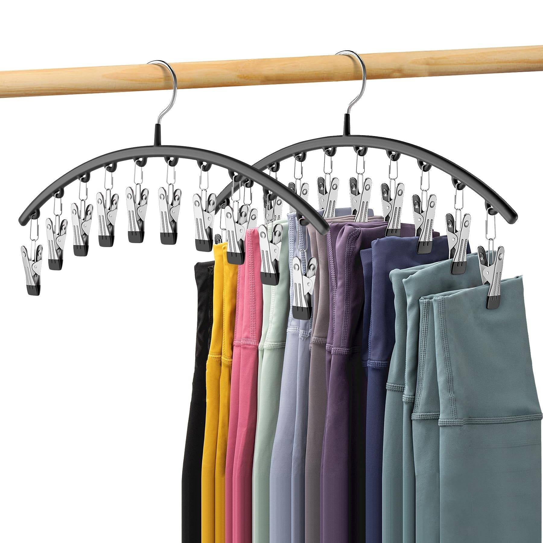 10 Pack Metal Pants Hangers With Clips - Space Saving Closet Organizer For Yoga Pants, Jeans, Skirts & Shorts - View #9