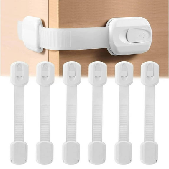 WSBArt 10 Pack Baby Safety Locks for Cabinets, Drawers, Fridge, Door, Oven, Dishwasher, Toilet & More, Child Safety Strap Locks, Adjustable, No Drilling, Easy to Install