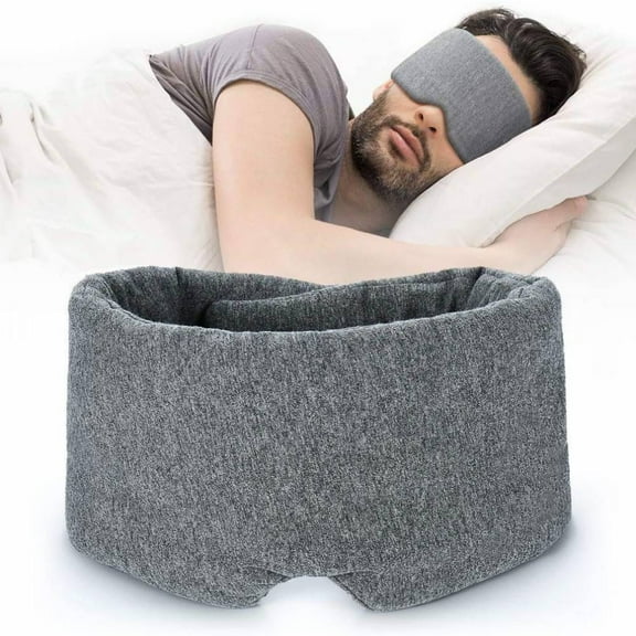WSBArt 100% Cotton Sleep Mask Blackout - Comfortable & Breathable Eye Mask for Sleeping Adjustable Blinder Blindfold for Airplane - Best Night Companion Eyeshade for Women Men Kid