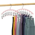 thumbnail image 1 of WSBArt 2 Pack Metal Yoga Pants Hangers with 10 Clips Holds 20 Leggings, Legging Organizer for Closet, Space Saving Hanging Closet Organizer w/Rubber Coated Clips, Closet Organizers and Storage, Pink, 1 of 7