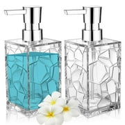 WSBArt 2 Pack Rust Proof Clear Soap Dispenser, Acrylic Plastic Hand Soap Lotion Dispenser Set for Bathroom Decor, Kitchen, College Dorm
