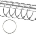 thumbnail image 1 of WSBArt 24Pcs Shower Curtain Rings, Rustproof Decorative Shower Curtain Hooks for Bathroom Shower Rod, Metal Round Shower Rings Hooks for Curtain, Loose Leaf Rings, Silver, 1 of 8
