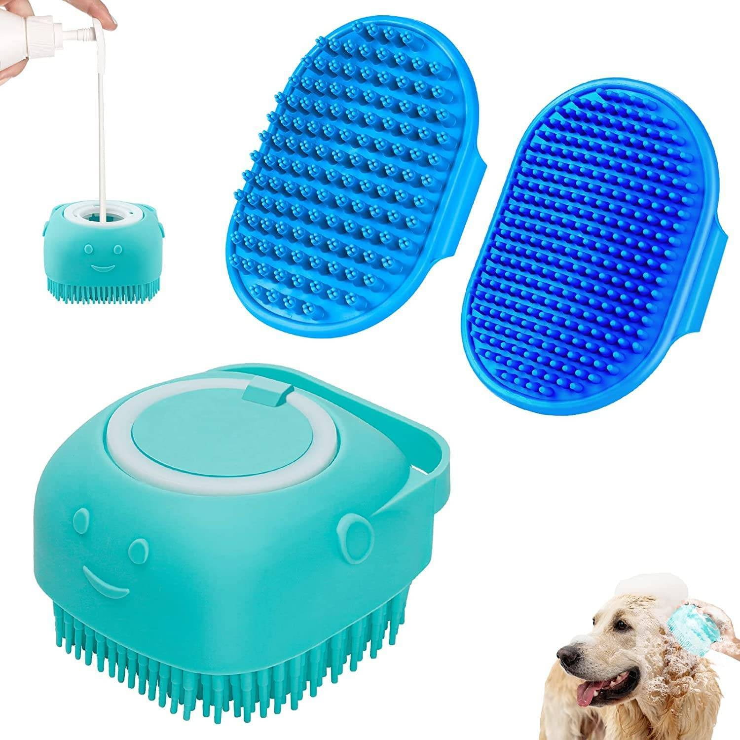 WSBArt 3 PCS Dog Bath Shampoo Brush, Dog Scrubber for Bath, Pet Dog