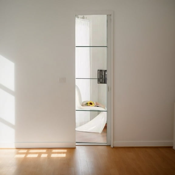 WSBArt 4pcs Self-Adhesive Acrylic Mirror Wall Stickers,Soft Mirror Sheets with Right-Angle Design,Perfect for Home Decor, DIY Projects and Space Enhancement, Easy to Install and Versatile Use