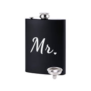 WSBArt Hip Flask For Men And Women - 8oz Leak Proof Flask For Liquor With Funnel, 18/8 Stainless Steel, Gift For Him/Her, Portable Pocket Flask For Bar BBQS And Traveling