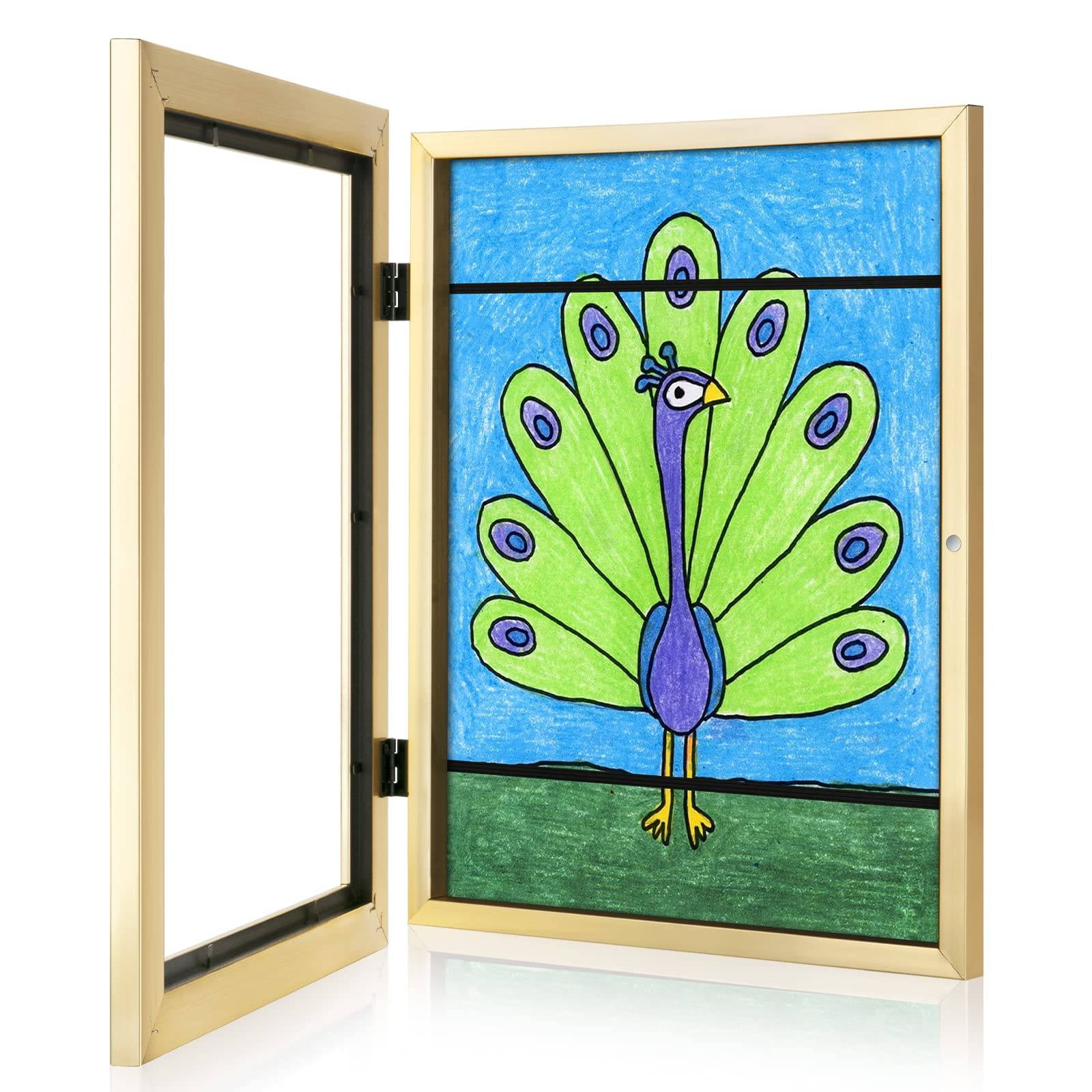 WSBArt Kids Art Frames, 8.5x11 Front Opening Kids Artwork Frames Changeable,Artwork Display Storage Frame for Wall,Holds 50 Pcs,for 3D Picture,A4 Art-Work,Crafts,Children Drawing,Hanging Art,Portfolio