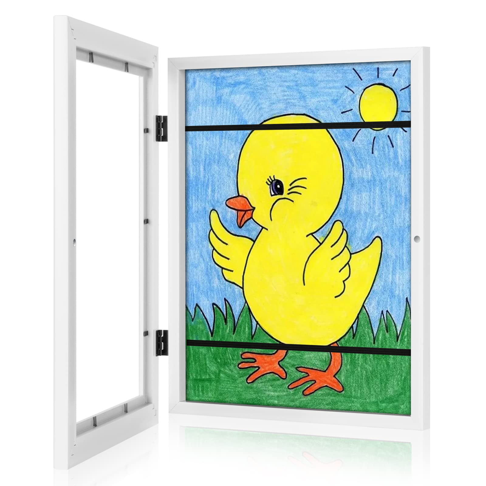 WSBArt Kids Art Frames, 8.5x11 Front Opening Kids Artwork Frames Changeable,Artwork Display Storage Frame for Wall,Holds 50 Pcs,for 3D Picture,A4 Art-Work,Crafts,Children Drawing,Hanging Art,Portfolio