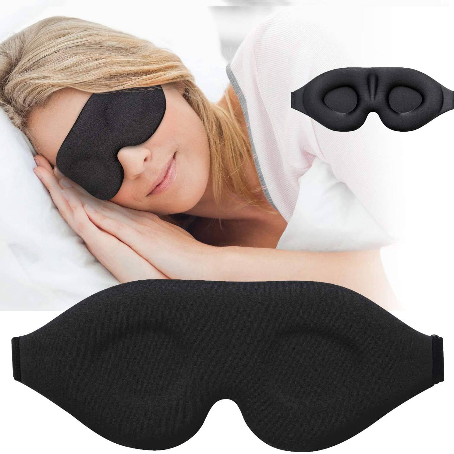 WSBArt Sleep Mask for Men Women, 100 Light Blocking 3D Eye Mask of