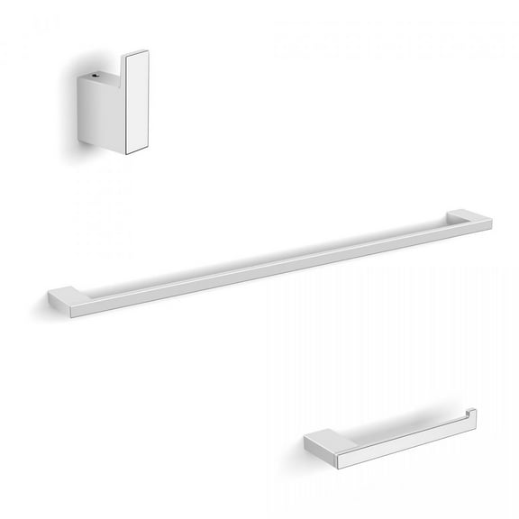 WSBC 31090B CR Bathroom Accessory Set with 25" towel bar, toilet paper holder, and bathroom hook