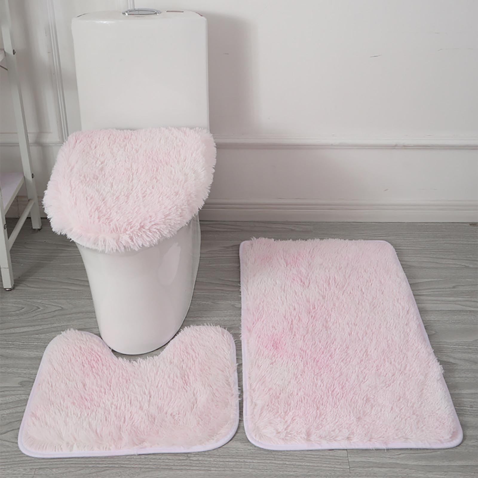 WSBDENLK 3 Pieces Bathroom Sets Rug Tie Dyed Plush Carpet Plush Toilet ...