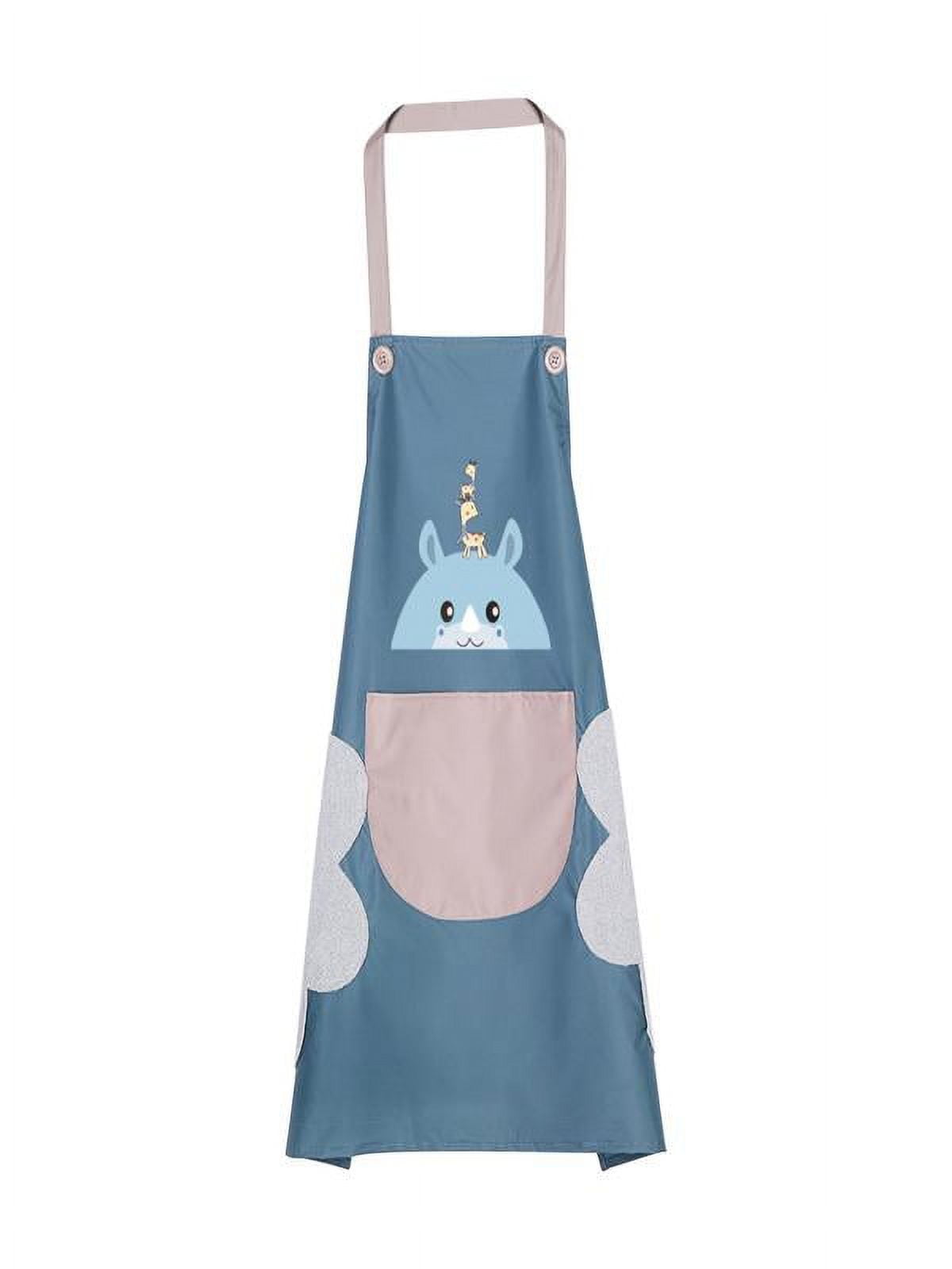 Women Cute Apron, Ladies Black Aprons With 2 Pockets, Waterproof