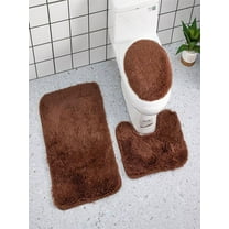 WSBDENLK Bathroom Rugs and Mats Bathroom Rug Sets Solid Color 3 Piece Bathroom Rug Set Bathroom Toilet Carpet Anti-Slip Mat Solid Color Bathroom Toilet Floor Mat Bathroom Mat Sets