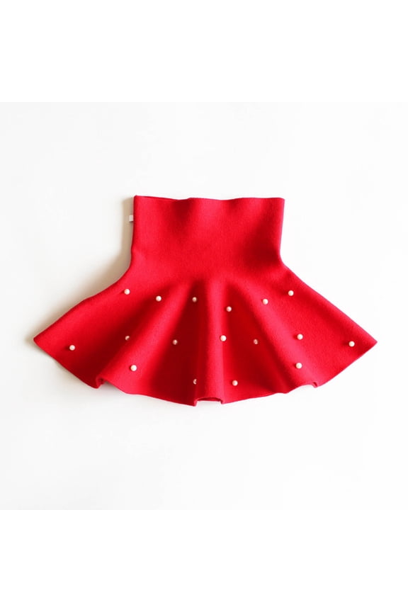 Children's Winter Solid Color Pearl Leggings Short Skirt Four Season Pleated Skirt Performance Skirt Christmas Outfits