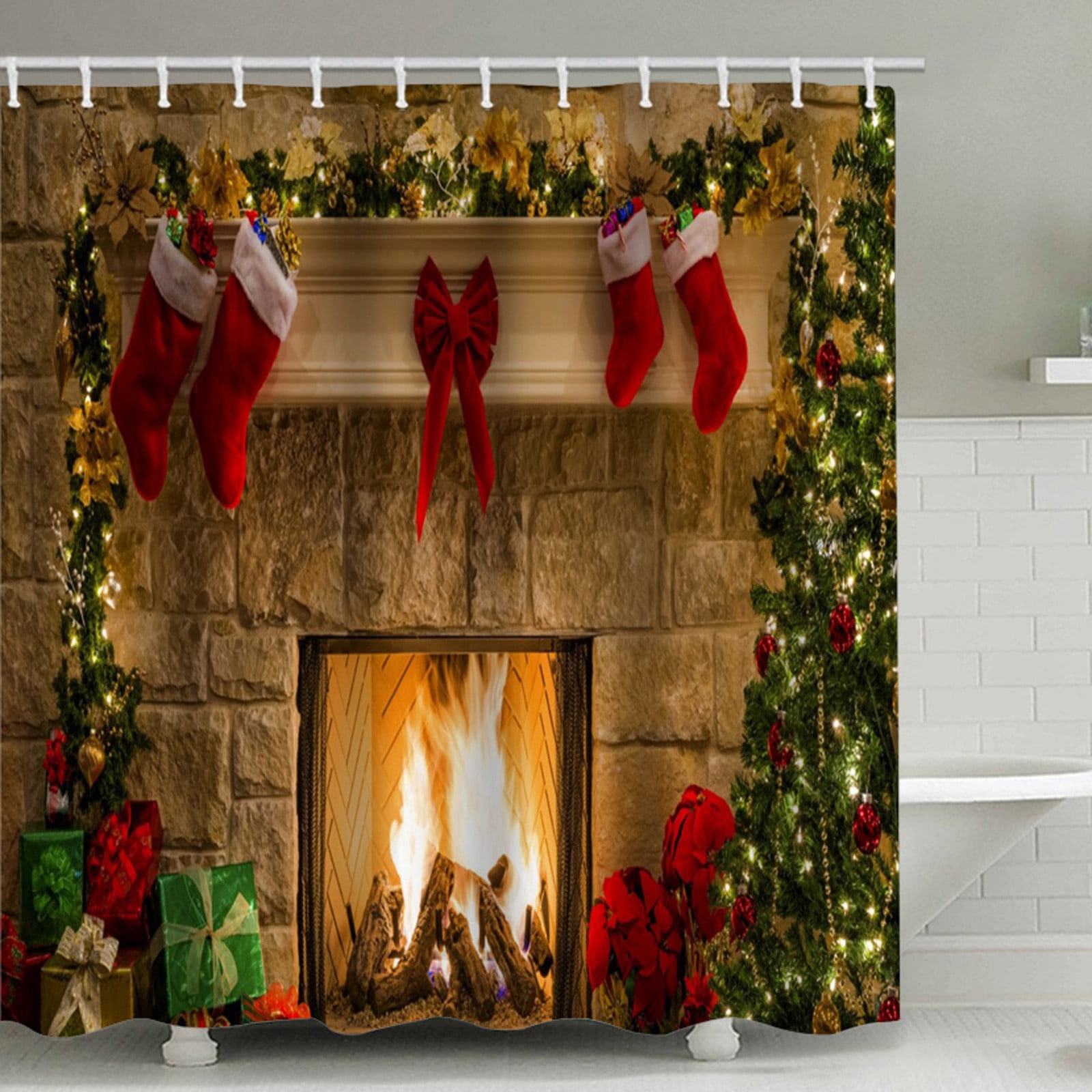 WSBDENLK Christmas Decorations Clearance Christmas Shower Curtain ...