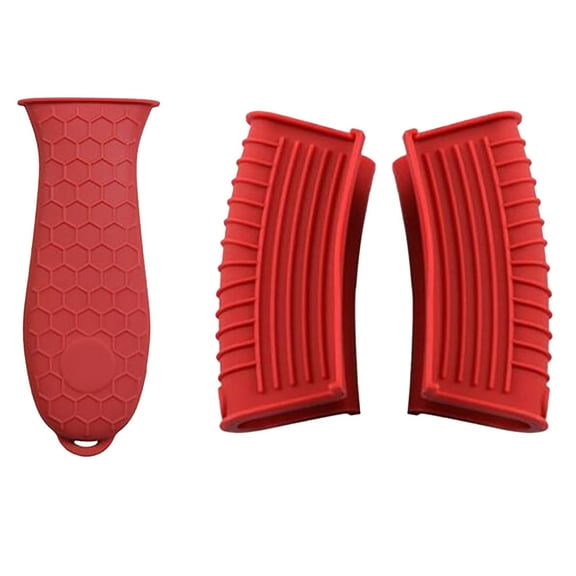 WSBDENLK Sale New Silicone Pot Handle Set Kitchen Tool Pot Handle Earmuffs Three-Piece Set Kitchen Gadgets