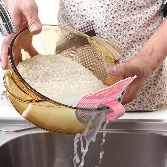WSBDENLK Clip-On Rice Drainer Snap Sieve Pasta Sieve Easy To Clean Kitchen Sieve Rice Drainer Strainers and Colanders Colanders & Food Strainers
